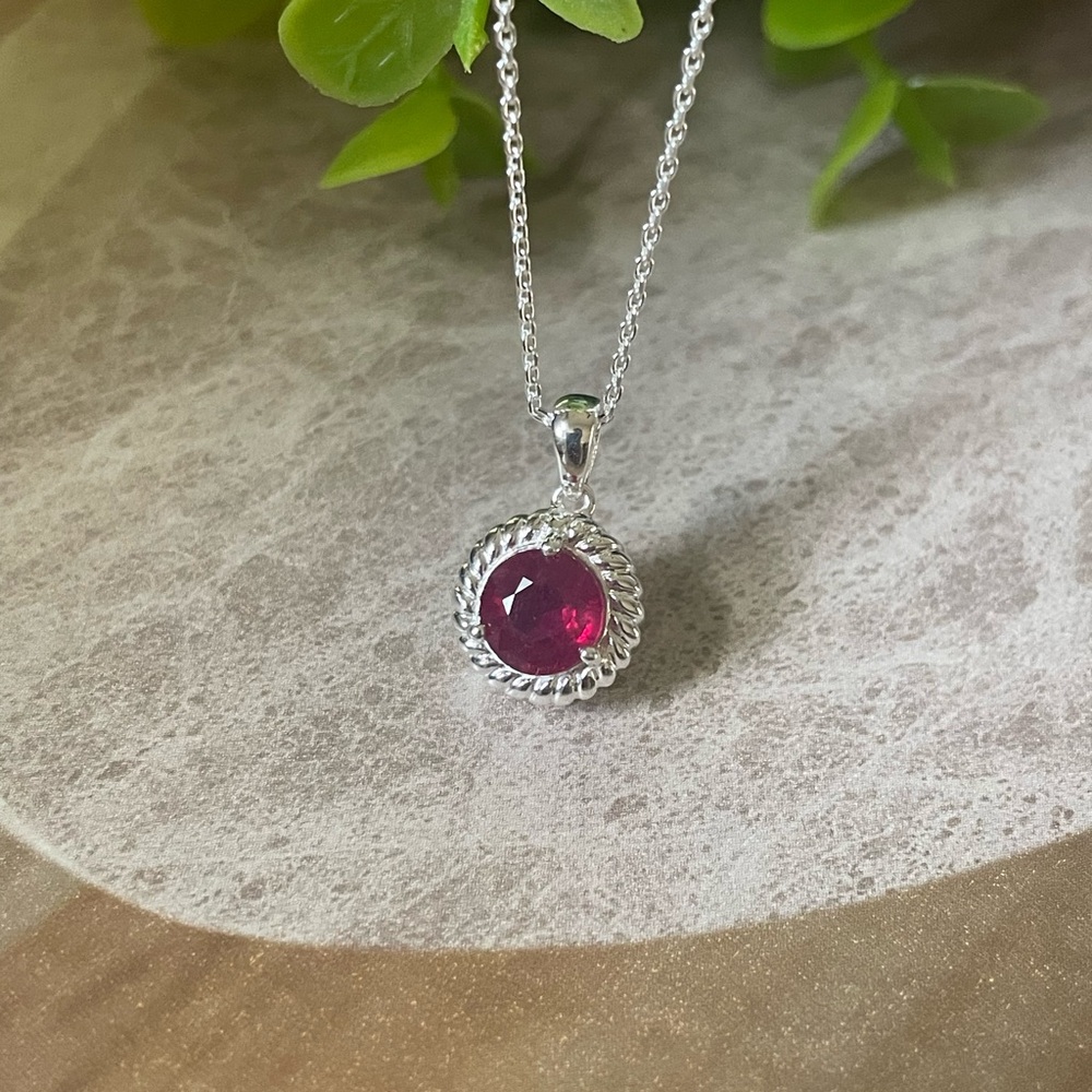 925 Sterling Silver Ruby Pendant with Chain – “Royal Delicacies”
